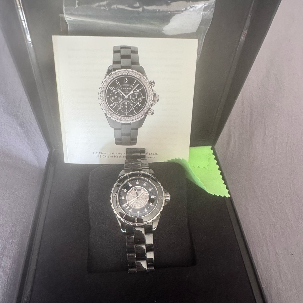 Chanel diamond ceramic watch